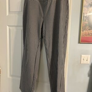 Lands' End Black and White Houndstooth Pants